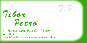 tibor petro business card